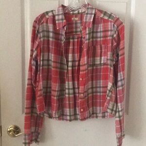 Pink and green flannel